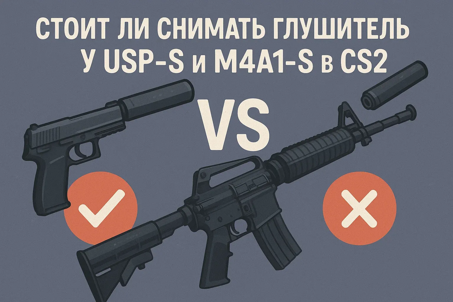 Стоит ли снимать глушитель у USP-S и M4A1-S в CS2